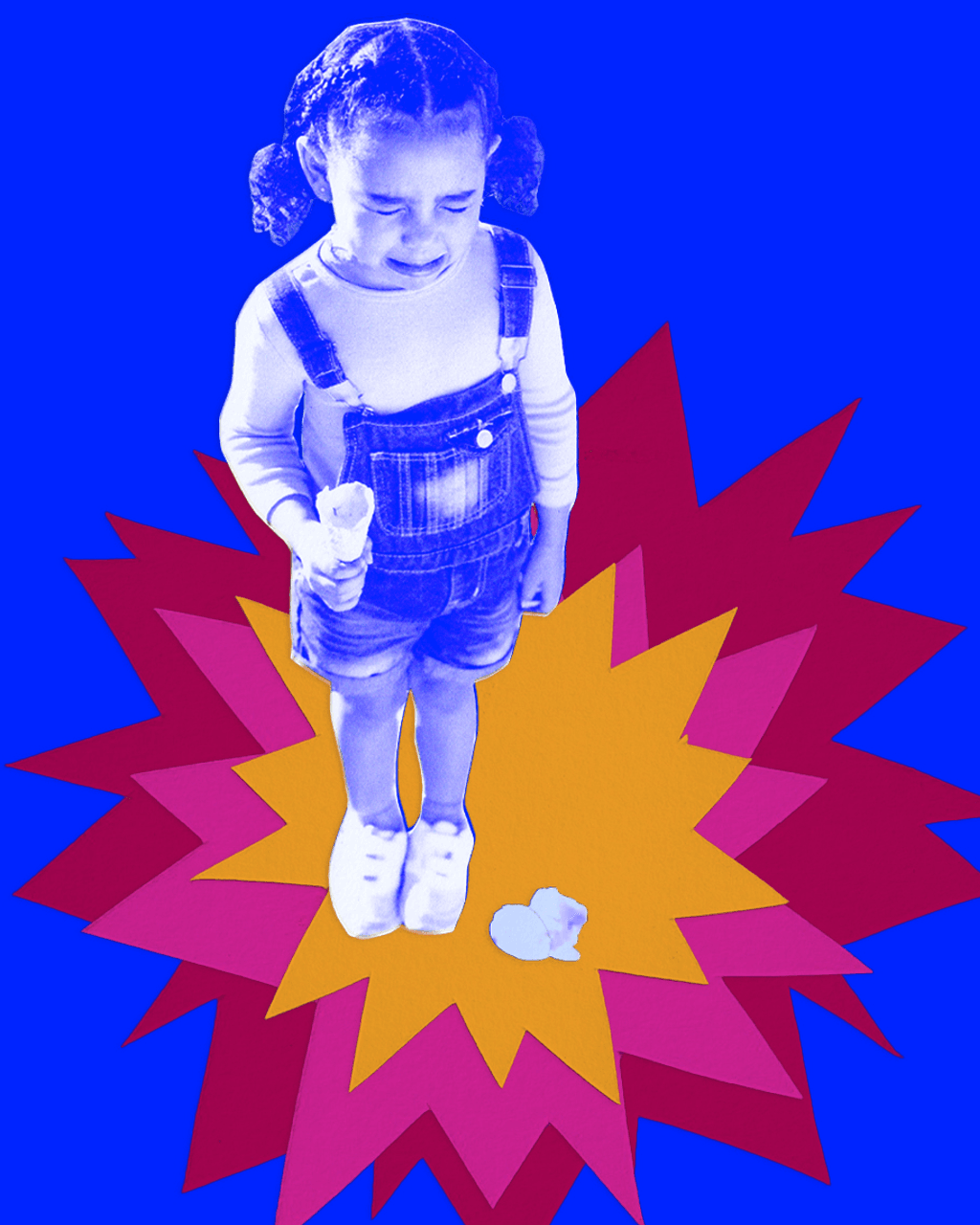Ilustración de una niña haciendo una rabieta.