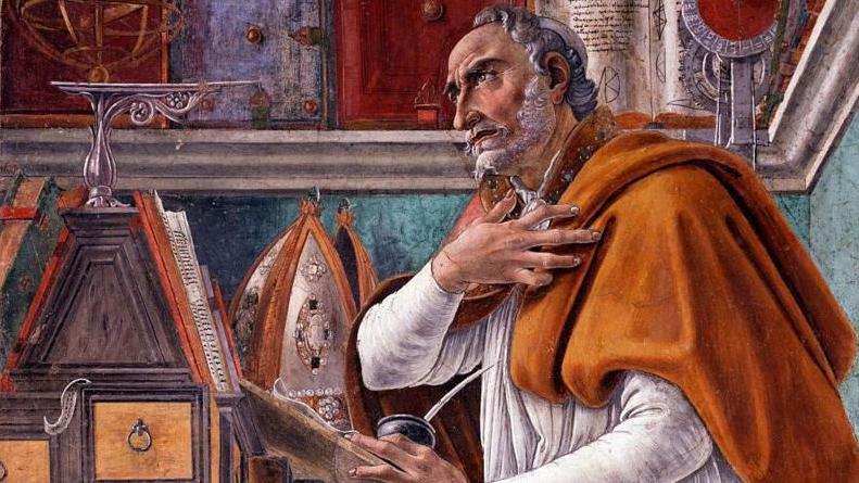 San Agustín en un cuadro de Sandro Botticelli.