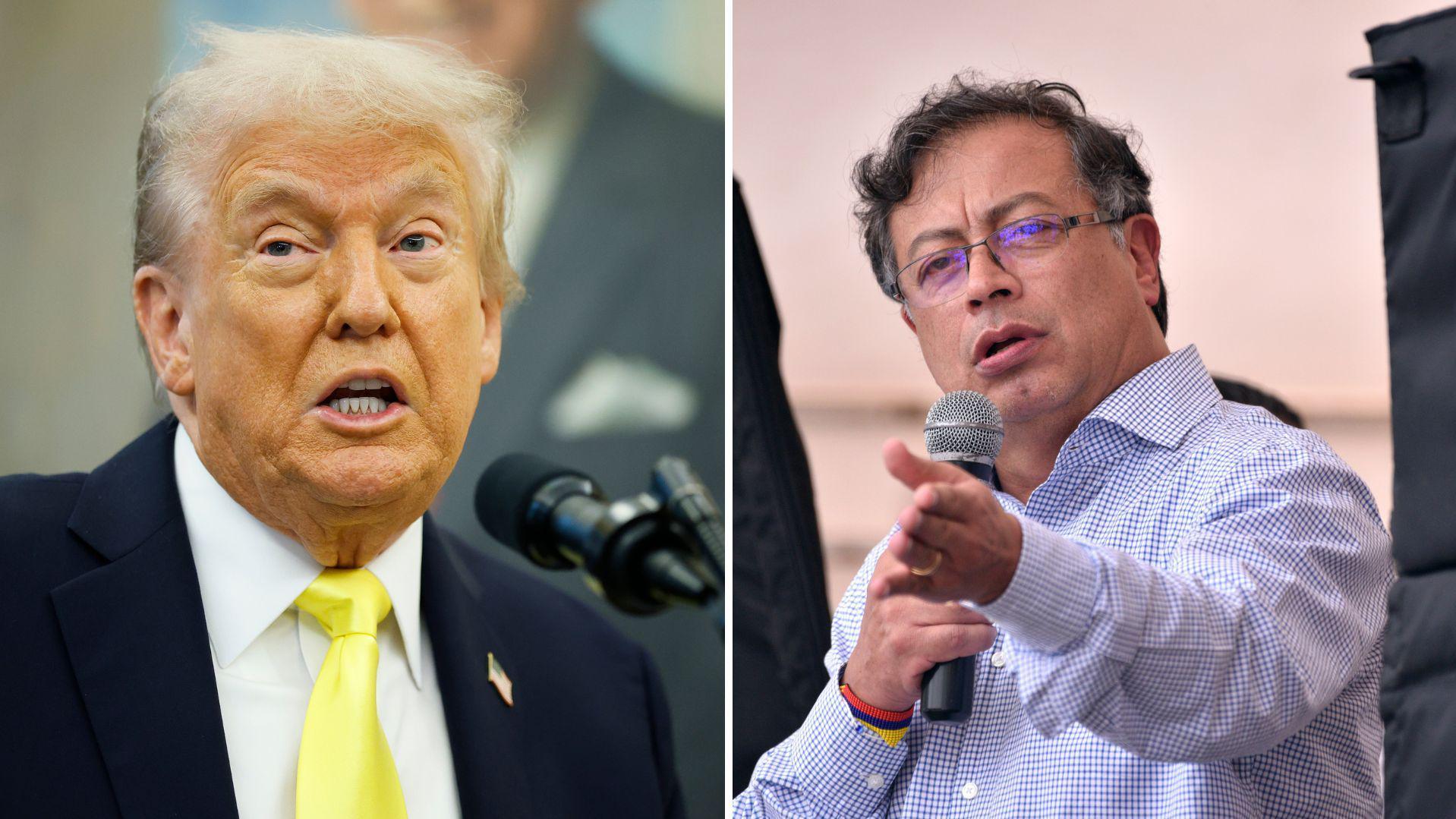 Imagen compuesta de donald trump y gustavo petro