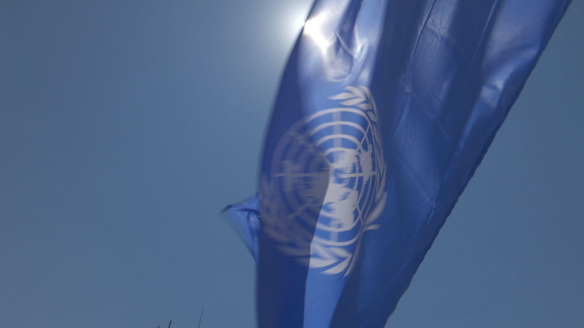 علم قوات حفظ السلام التابعة للأمم المتحدة في الجنوب اللبناني- اليونيفيل