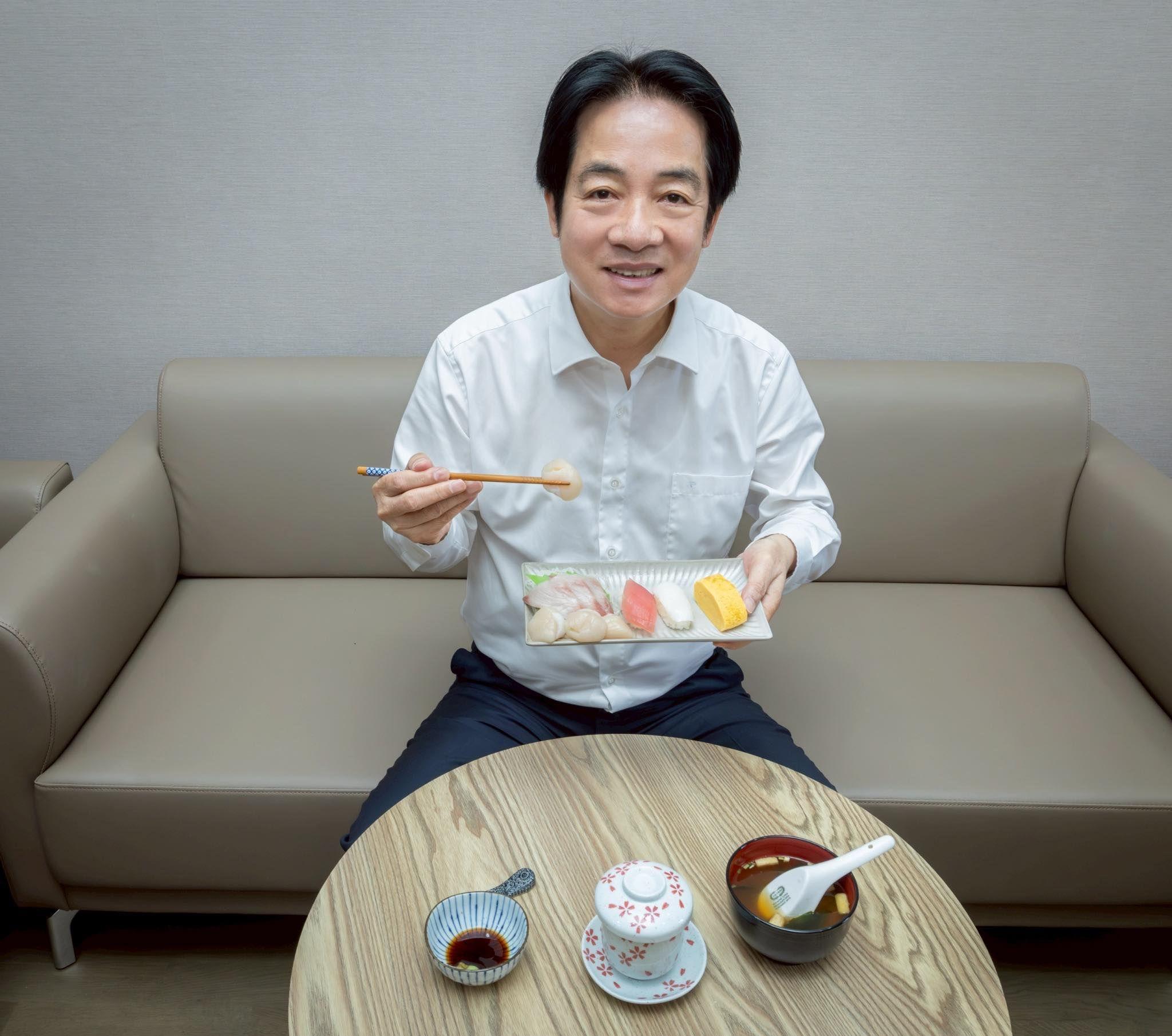 台灣總統賴清德11月20日在臉書發布午餐吃壽司照片，支持日本水產品。