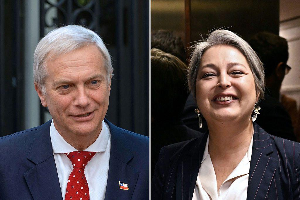 Montagem de fotos mostra os candidatos à presidência do Chile, José Antonio Kast, do Partido Republicano, e Jeannette Jara, da Coalizão Progressista de Centro-Esquerda