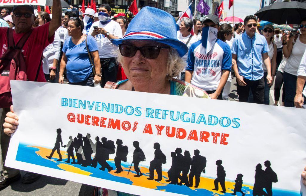 Una protesta en contra de la xenofobia en San José