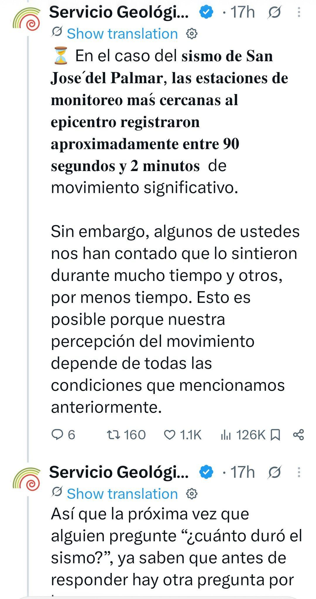 Captura de pantalla de la cuenta de Twitter del SGC.