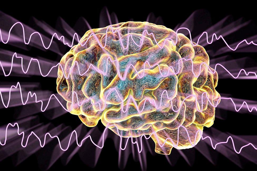 Ilustración de ondas en un cerebro mientras se duerme