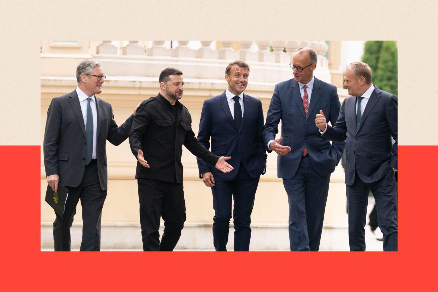 Zelensky rodeado de los principales líderes europeos