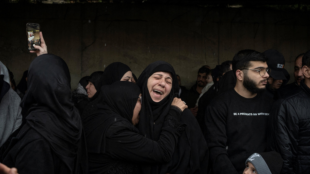 Israel says industrial site on fire after Iranian attack as hundreds mourn killed journalists in Lebanon