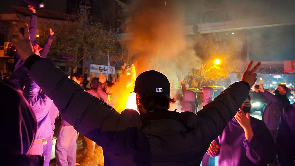 Manifestante en Irán