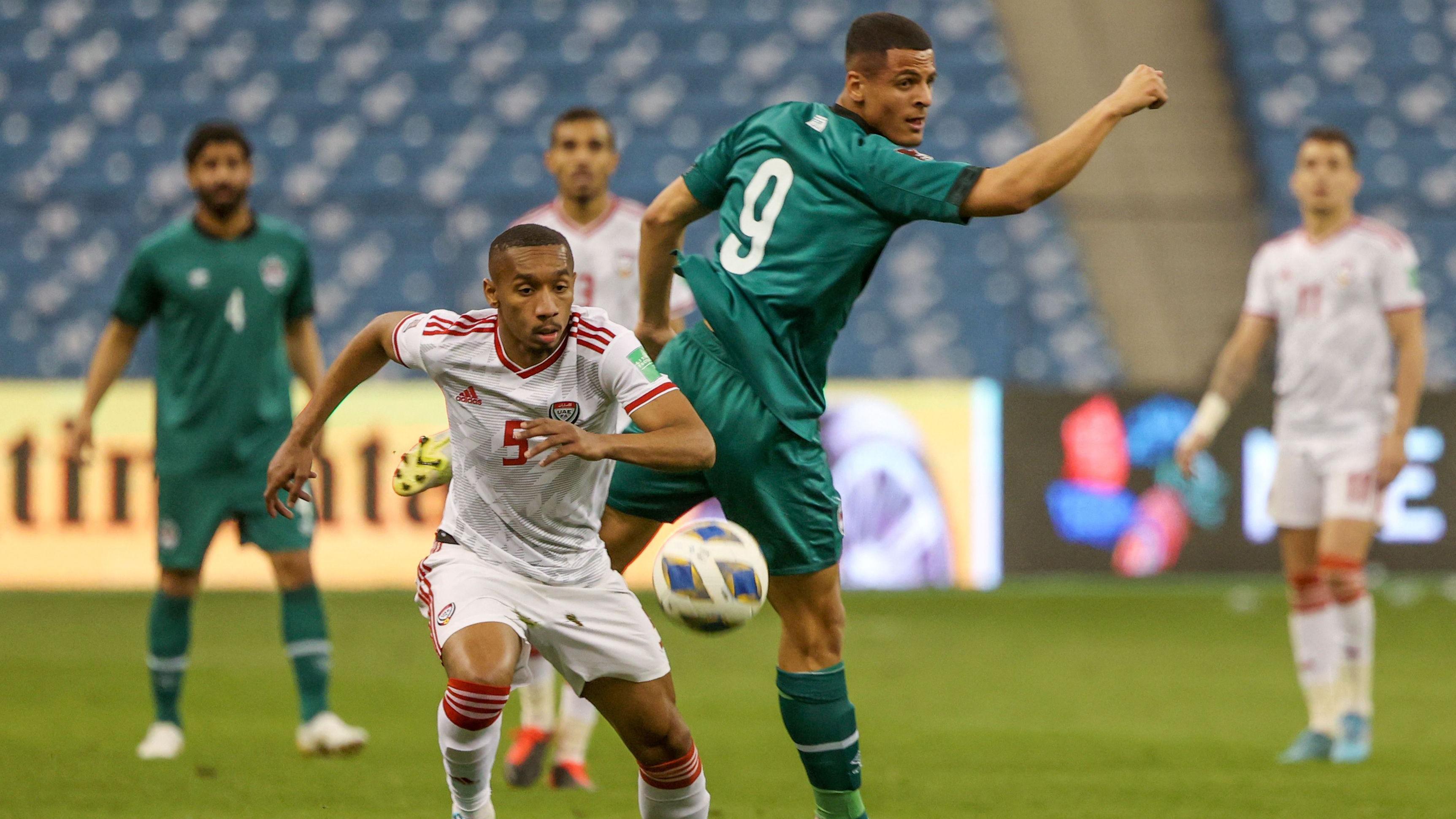 مباراة سابقة جمعت العراق والإمارات في التصفيات الآسيوية المؤهلة إلى كأس العالم 2022