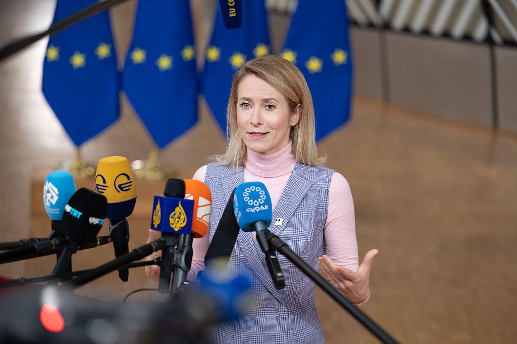 Kaja Kallas en rueda de prensa