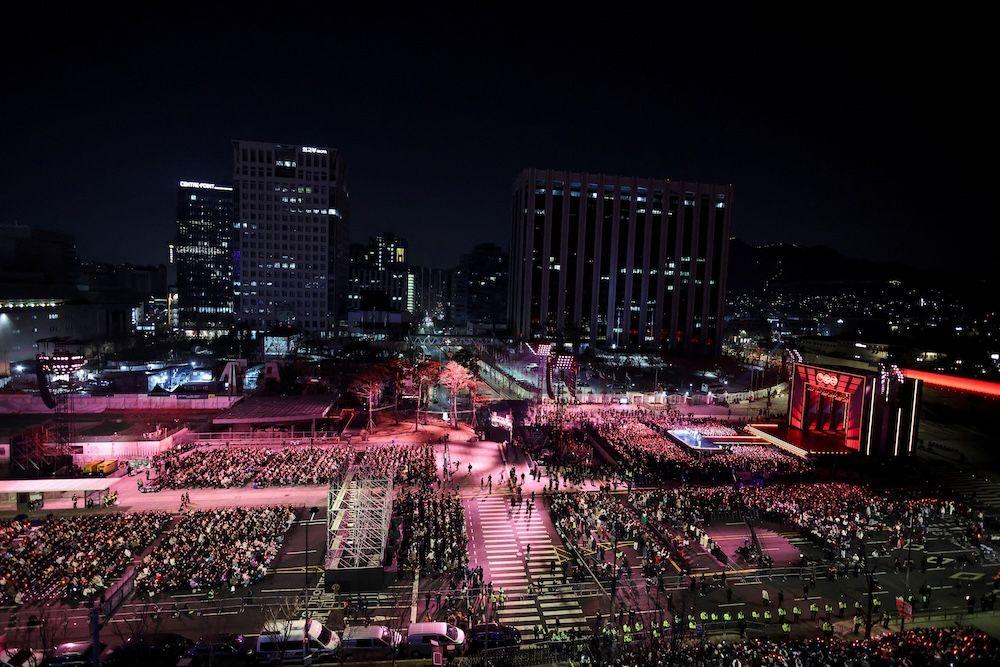 광화문 광장에 모인 관중