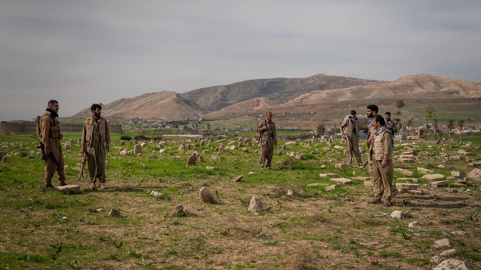 Combatientes kurdos iraníes del opositor Partido Democrático del Kurdistán de Irán (KDPI), en el norte de Irak.