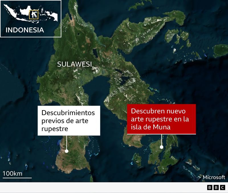 Mapa que indica la localización de las cuevas