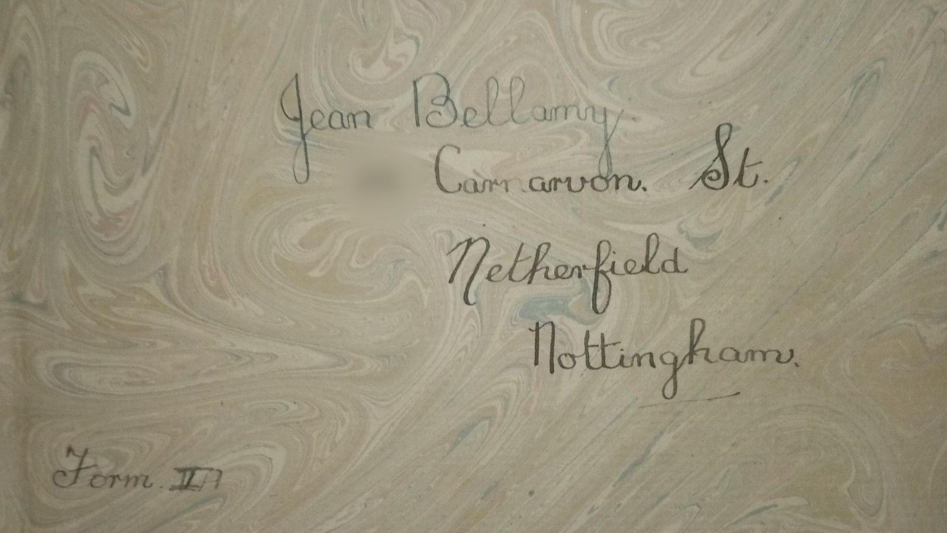 The inscription inside a diary, owned by a Netherfield resident, was written in the 1940s.