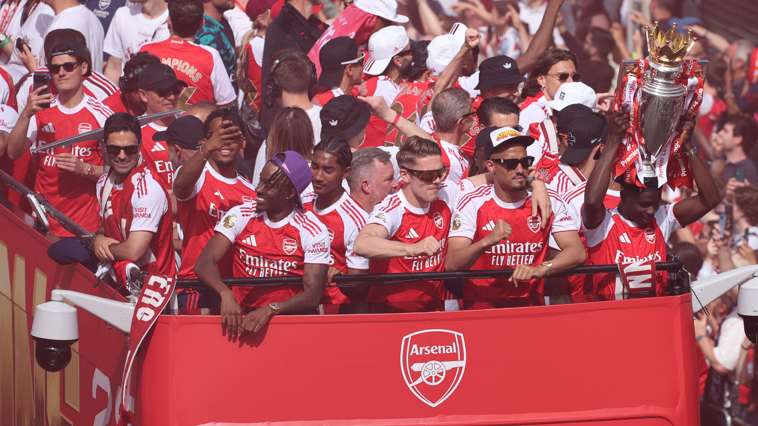 Thousands of fans watch on as Arsenal celebrate Premier League win with open-top bus parade