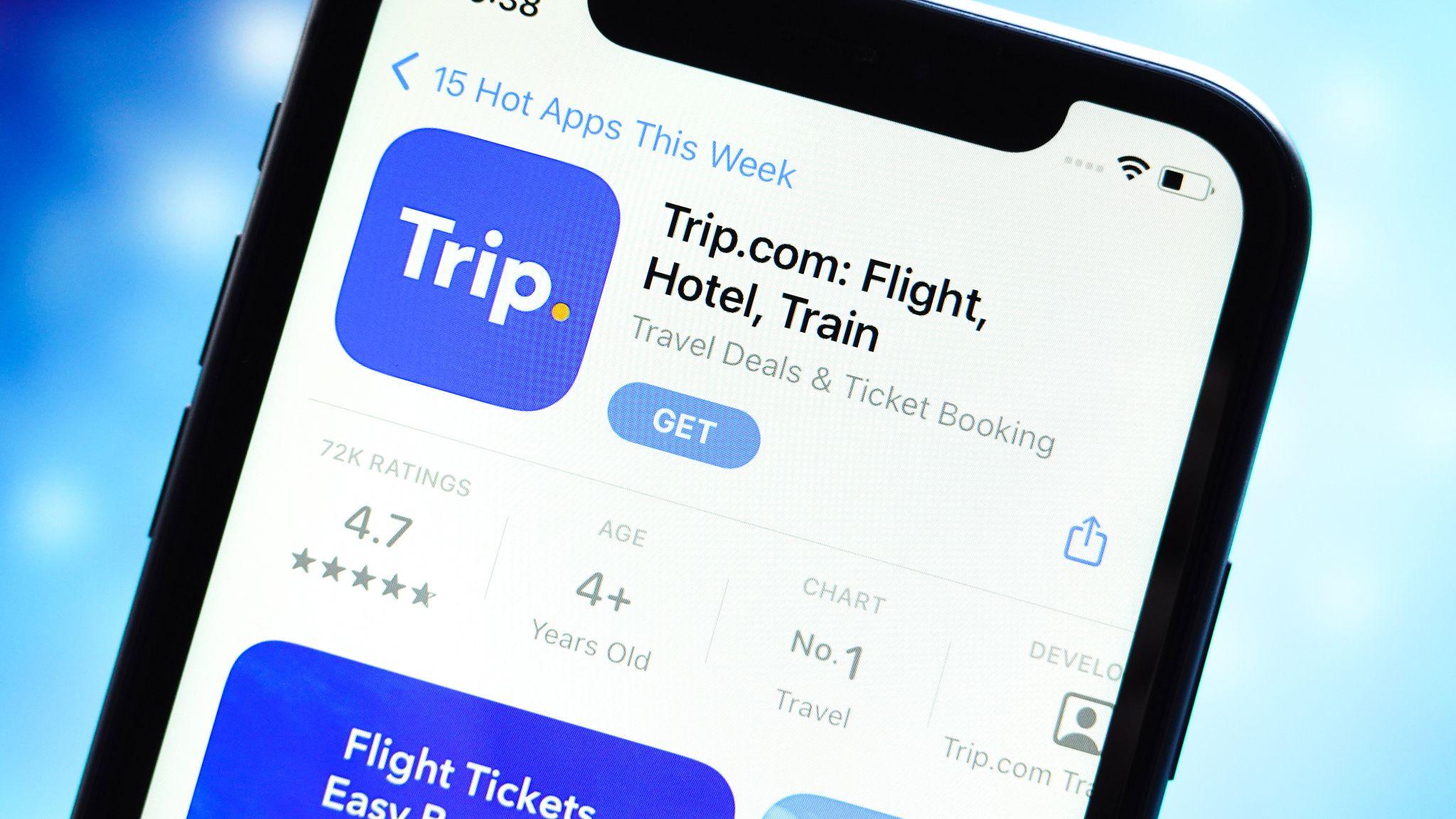 設計圖片：蘋果應用商店內展示的Trip.com應用