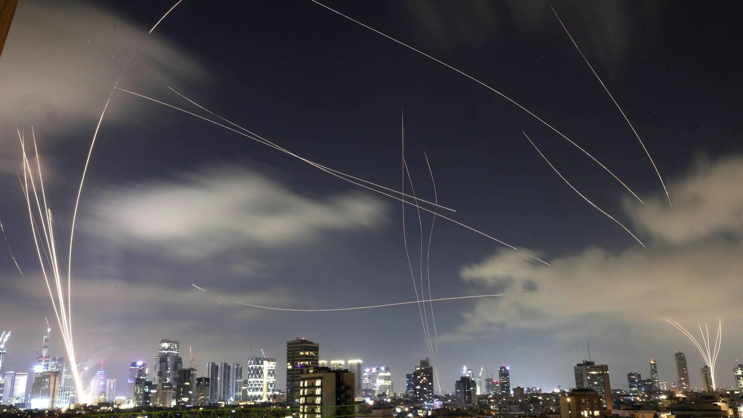 The Iron Dome, the Israeli air defense system, intercepts missiles fired from Iran, over Tel Aviv, Israel, 17 June 2025. Israel and Iran have been exchanging fire since Israel attacked Iran on 13 June 2025 as part of operation 'Rising Lion'.
Iranian ballistic missile attack on Tel Aviv, Israel - 17 Jun 2025