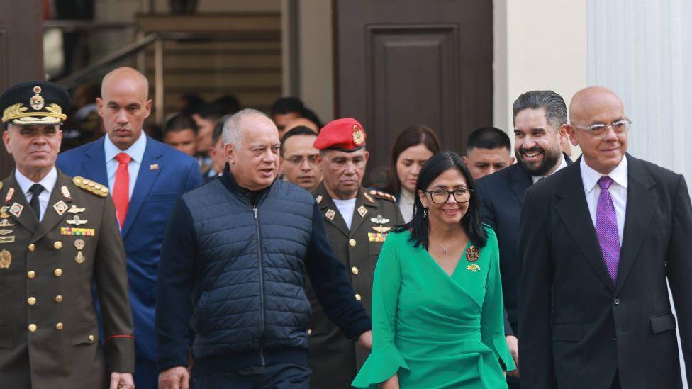 Vladimir Padrino, Diosdado Cabello, Delcy Rodriguez y Jorge Rodriguez