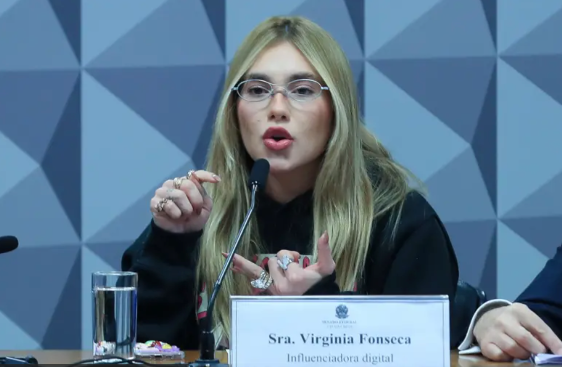 A influenciadora Virgínia Fonseca em depoimento à CPI das Bets