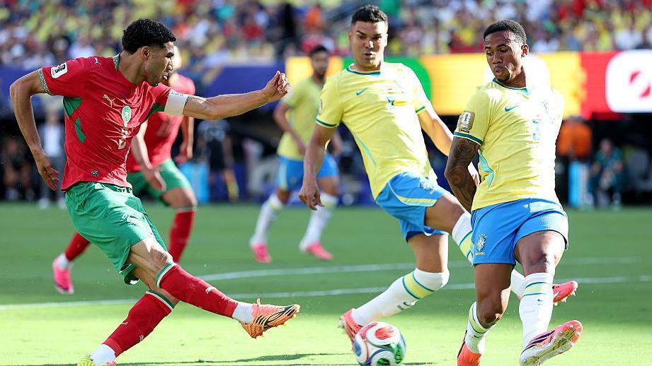 Watch as impressive Morocco take lead against Brazil 