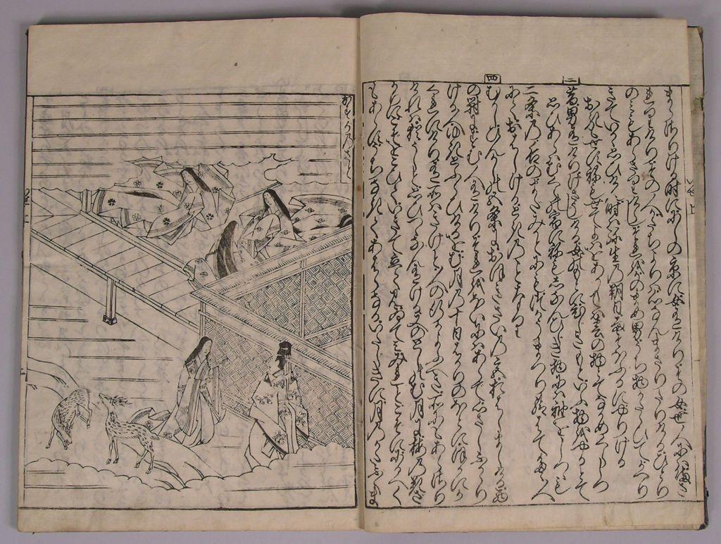 Página con dibujo y otra con escritura.