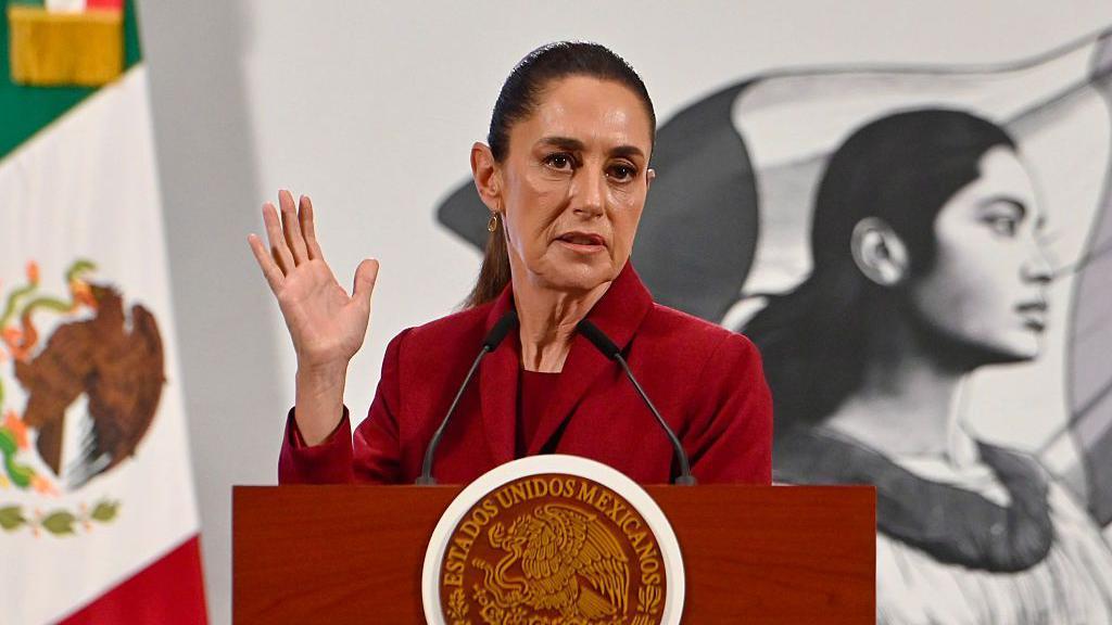 La presidenta de México, Claudia Sheinbaum, durante su "mañanera"