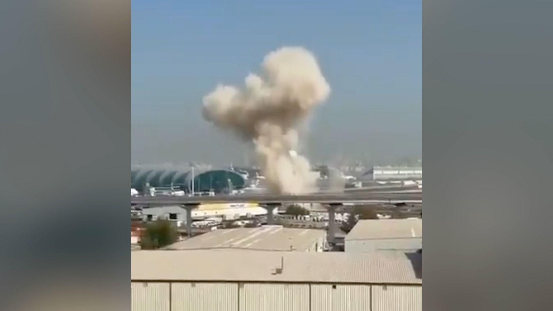 Drone strike near Dubai airport as Iran’s president apologises to Gulf nations for attacks