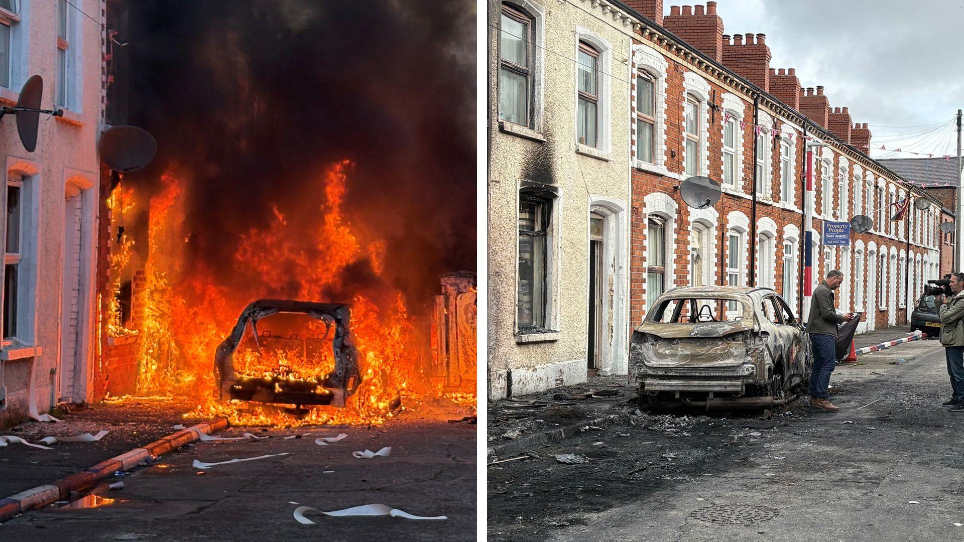Homes set on fire in Belfast night of violence as MP says people targeted based on skin colour