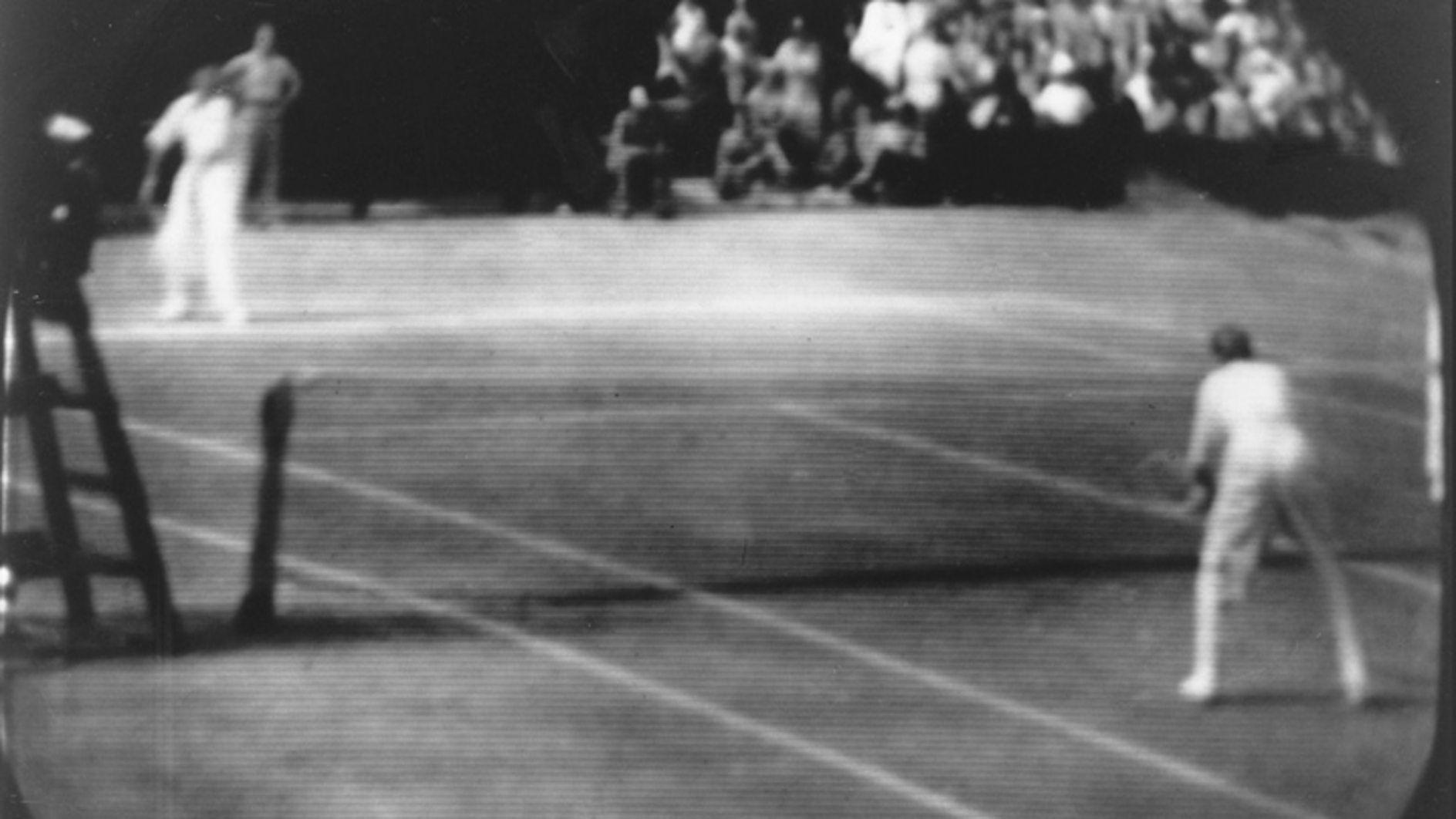 صورة من بث أول بطولة ويمبلدون متلفزة عام 1937