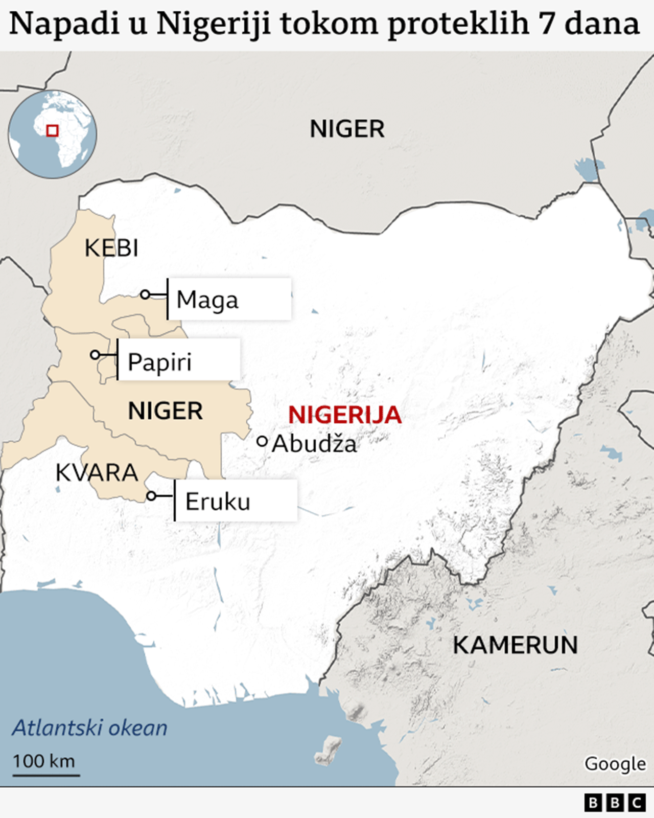 mapa nigera i nigerije