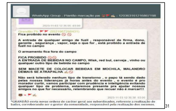 Print mostra regras de conduta em evento