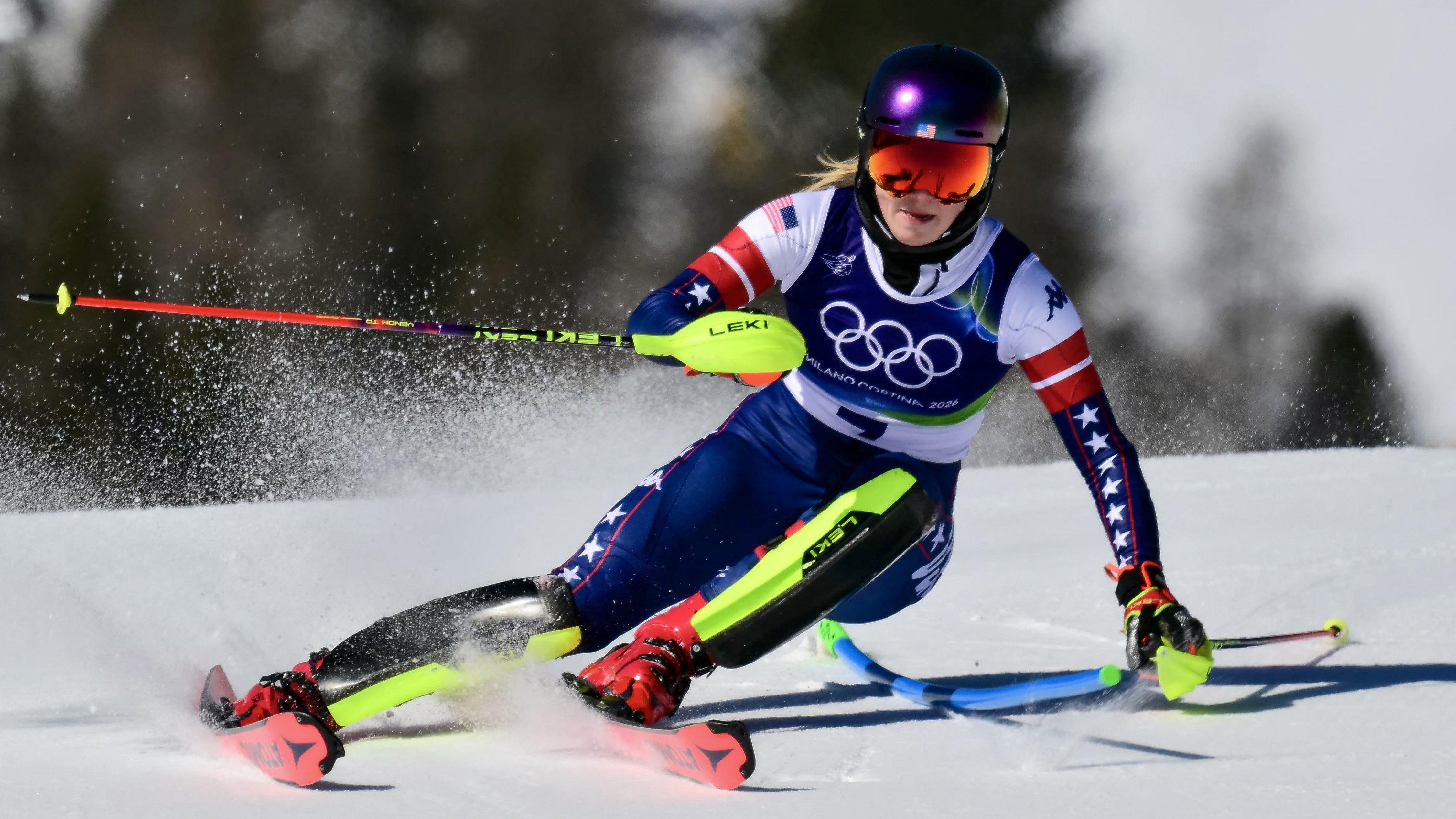 Winter Olympics: US star Shiffrin in slalom final run - watch and follow