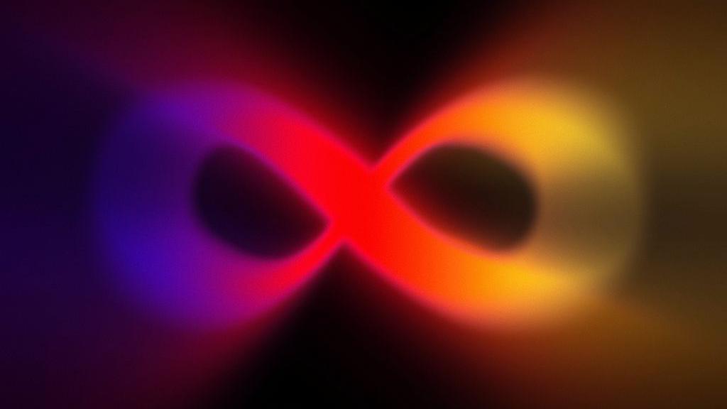 Símbolo del infinito de colores y desvaneciéndose