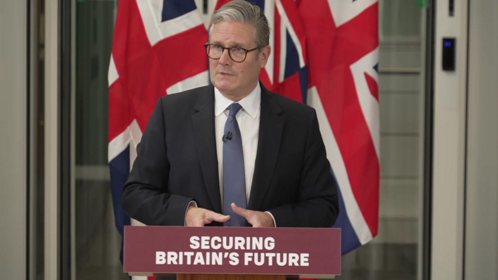 Starmer speaking on UKs deal to hand over Chagos Islands to Mauritius