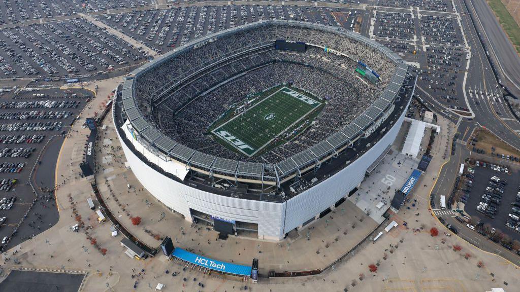 Vista aérea do MetLife Stadium em Rutherford, Nova Jersey (EUA)