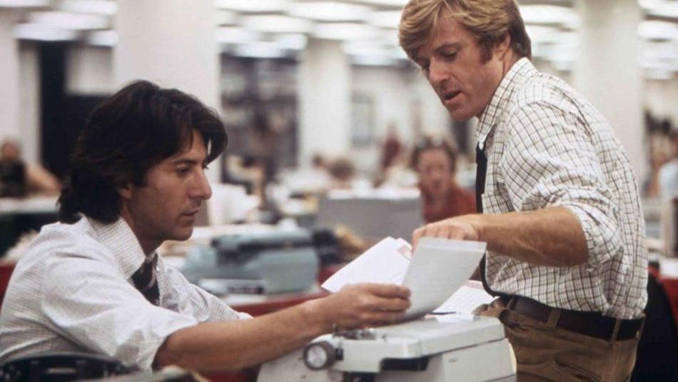 داستن هوفمان وروبرت ريدفورد في فيلم "كل رجال الرئيس" 