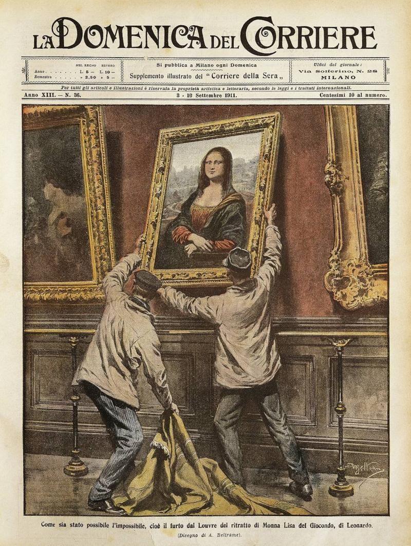Ilustración del robo de la Mona Lisa