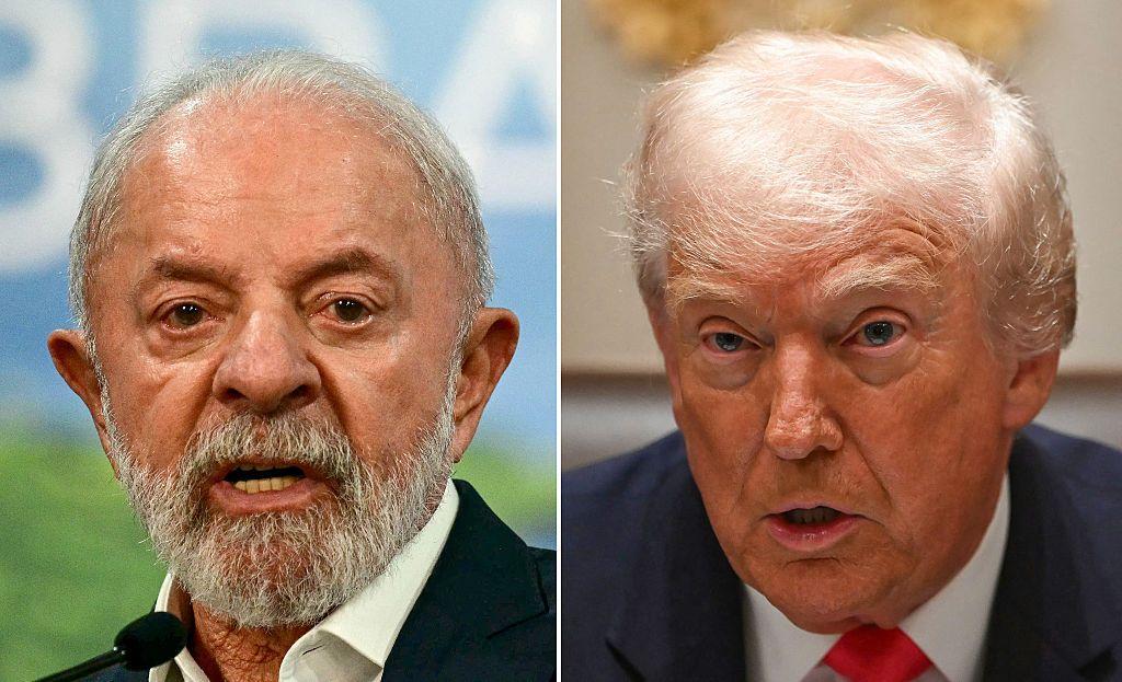 Montagem mostra fotos de Lula e Trump