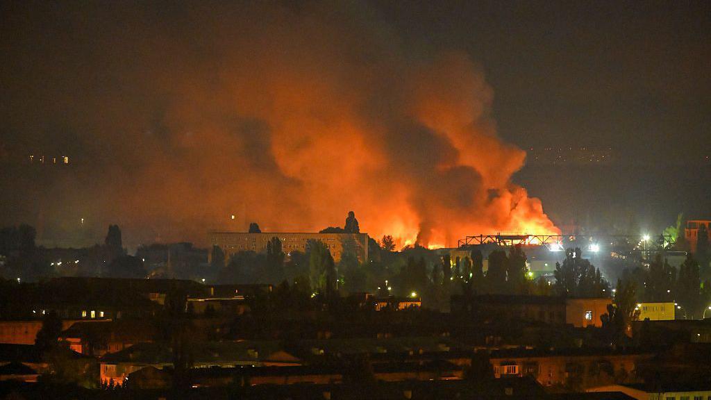 Russian ballistic missile strike on Kyiv kills one and injures others