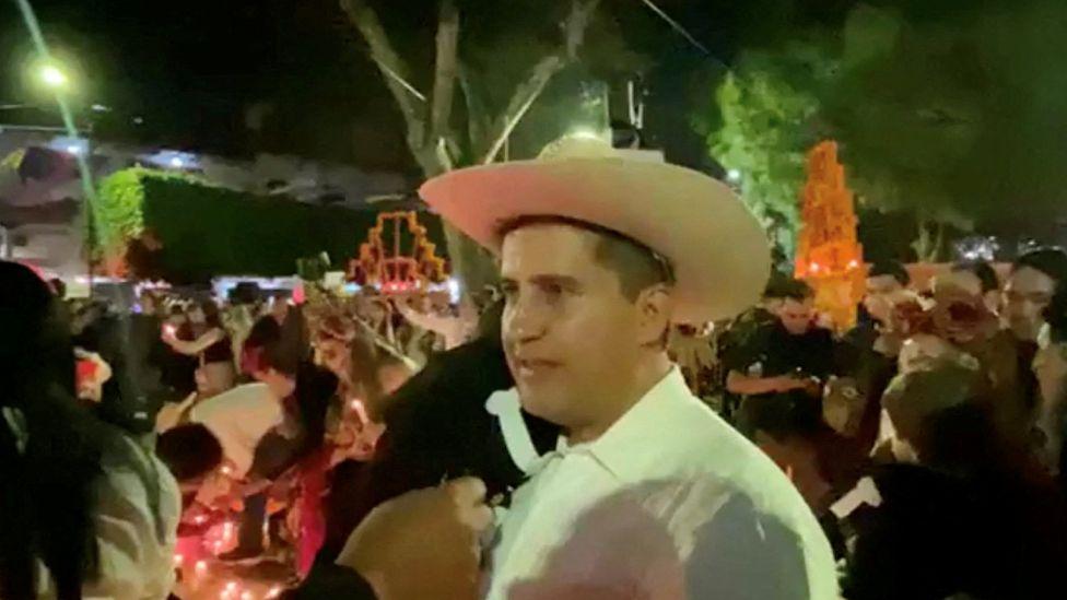 Manzo, retratado el Día de Muertos, antes de sufrir el atentado. 