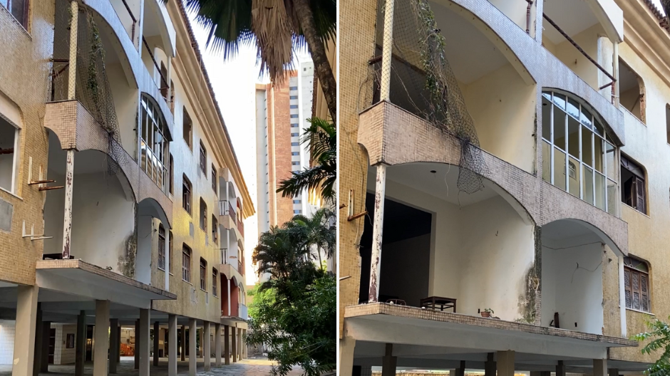 Fachada de um dos edifícios do complexo