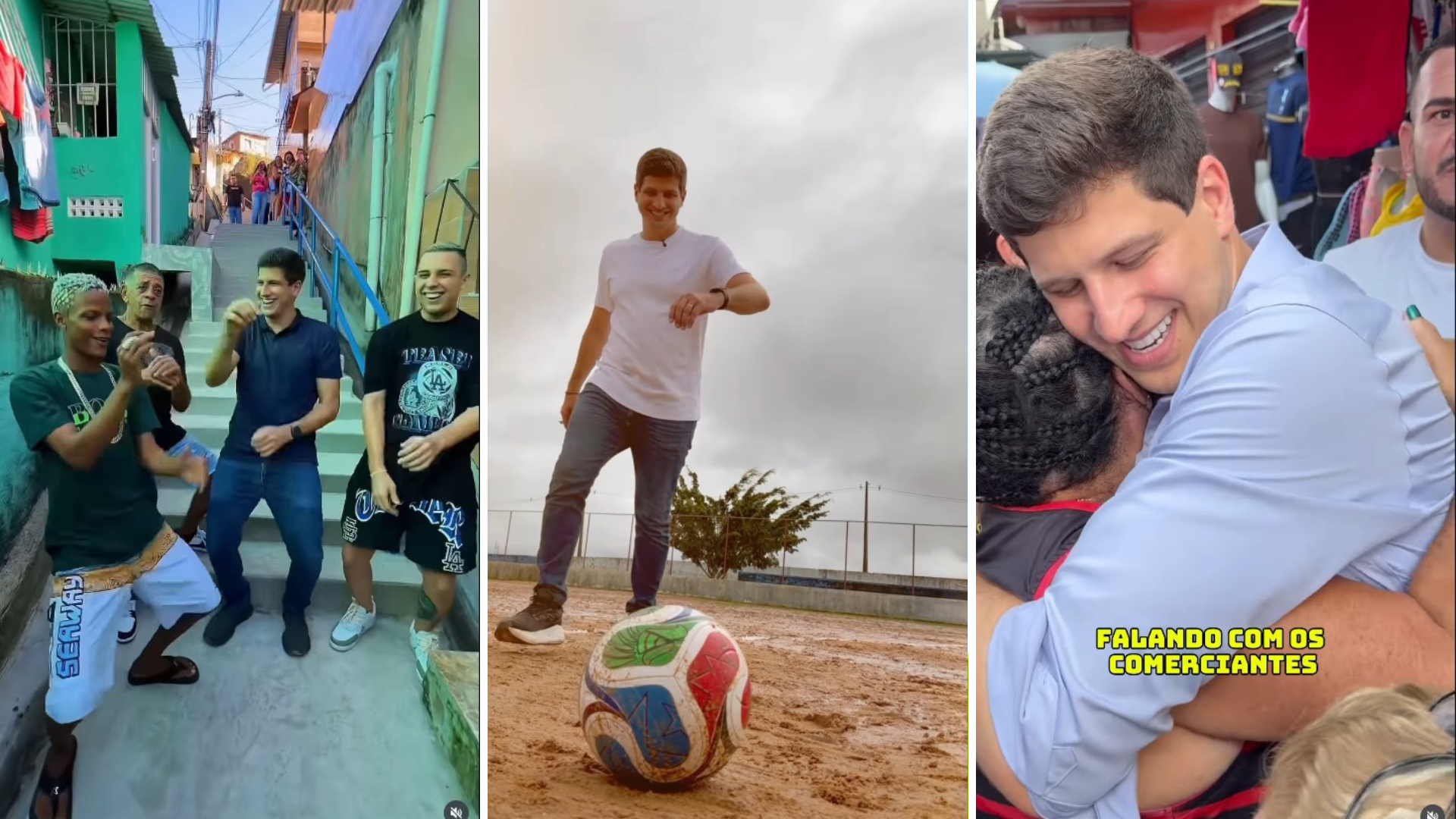 Montagem com imagens de redes sociais de Jo&atilde;o Campos