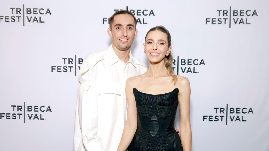 (L-R) Ivan Beerkus and Angela Nikolau attend Netflix's Skywalkers: A Love Story Tribeca Film Festival Premiere at AMC Lincoln Square Theater on June 12, 2024 in New York City. 