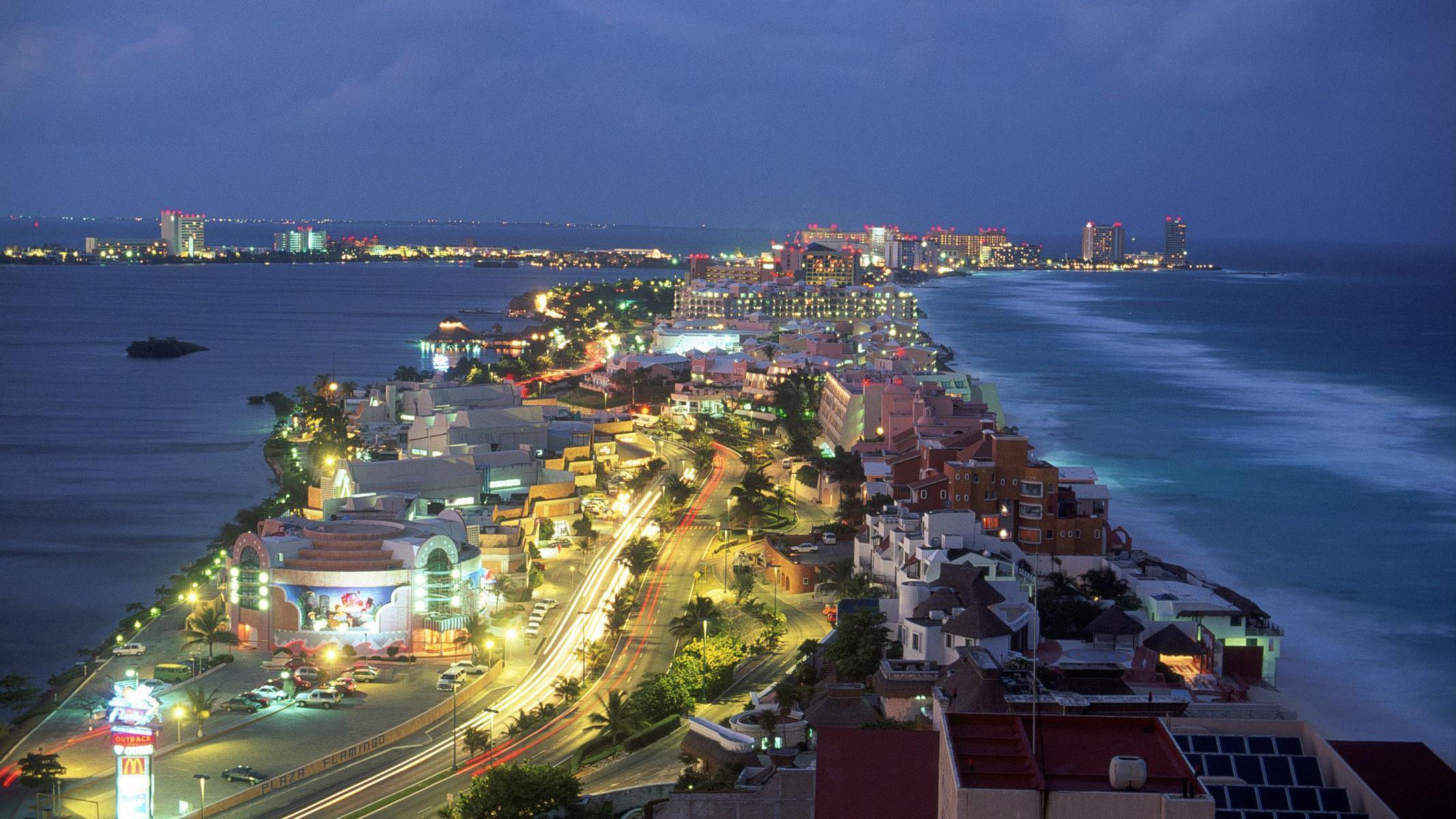 Vista aérea da cidade de Cancún