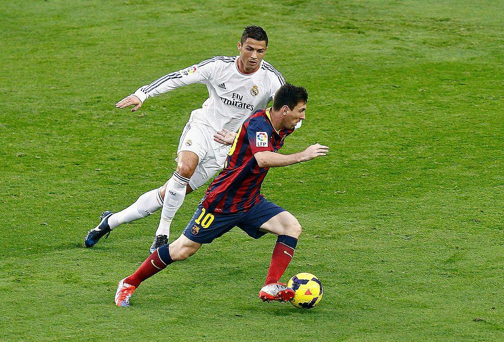 كريستيانو رونالدو وليونيل ميسي مع ريال مدريد وبرشلونة عام 2013