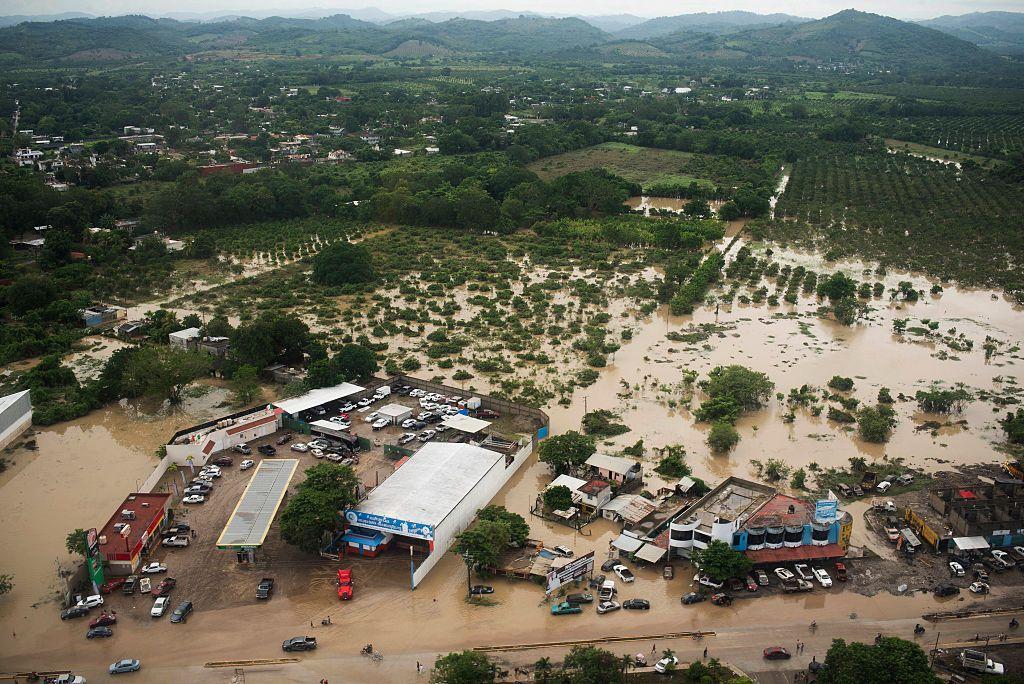 Un valle en el estado de Veracruz inundado por las recientes tormentas