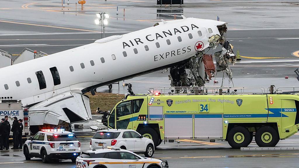 It was like the plane got cut in half, eyewitness to deadly New York airport collision tells BBC