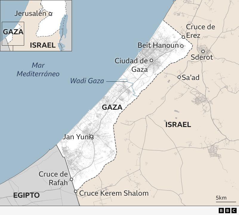 Mapa de Gaza