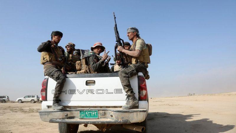 مسلحون من ميليشيات الحشد الشعبي في العراق