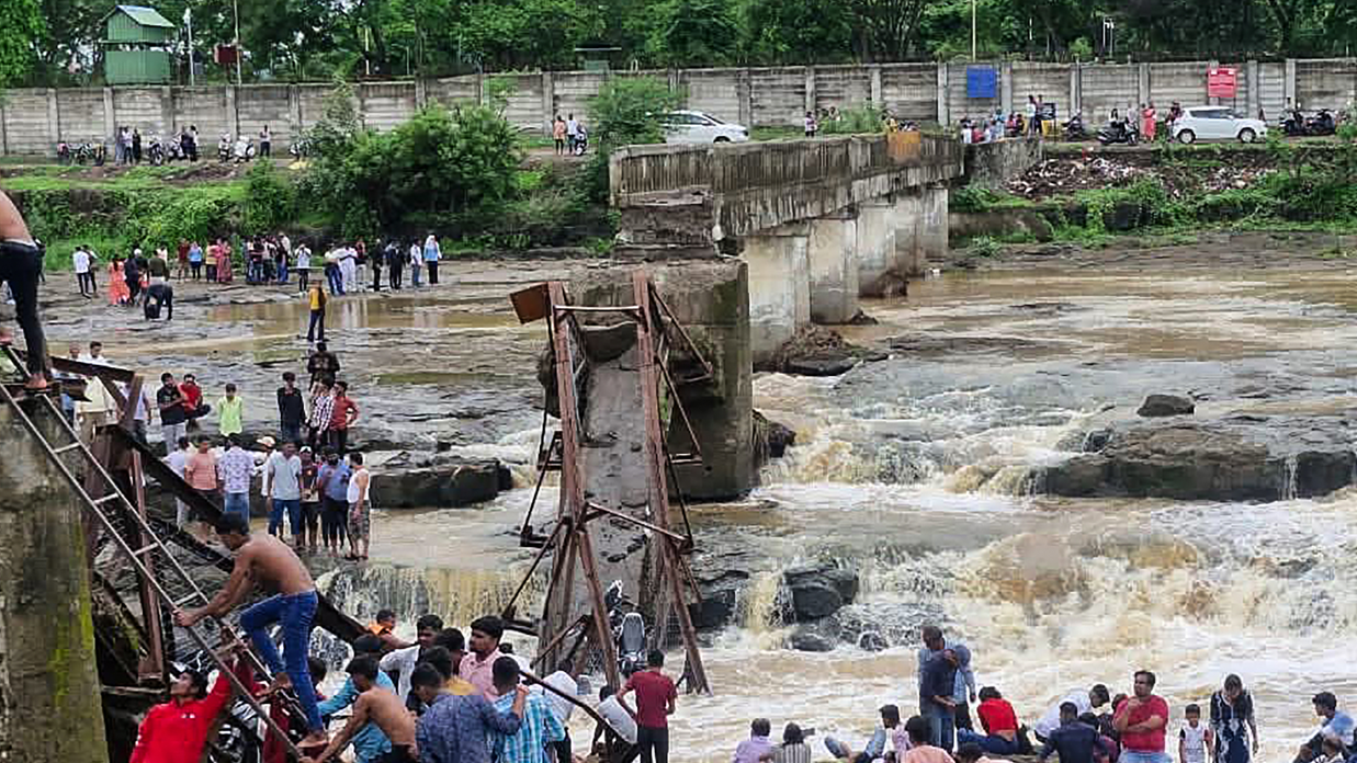 Two killed after bridge collapses in India